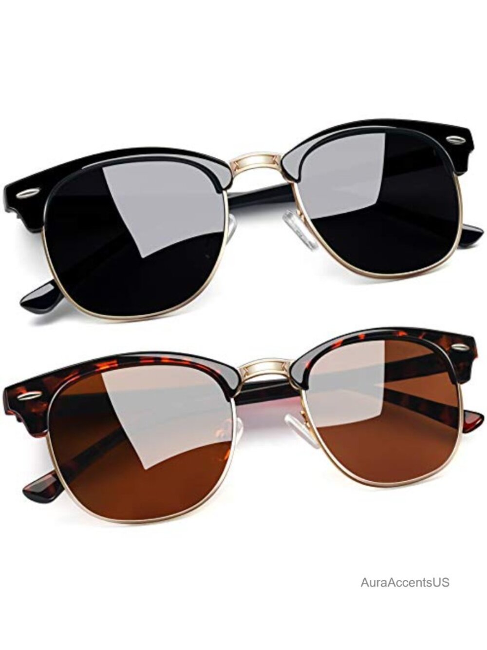Joopin Polarized Half Frame Sunglasses UV400 Protection Semi Rimless Classic